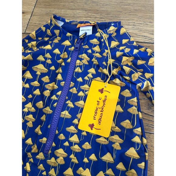 Agua Bendita x Tropic of C Boys Mushroom Swim Rash Guard Blue Size 9-12 Months - Picture 2 of 5